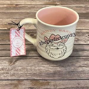 “Howdy Santa” White/Pink Christmas Mug